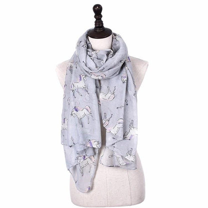 Skjerf Fashion Hestemotiv Grå | Youtrend