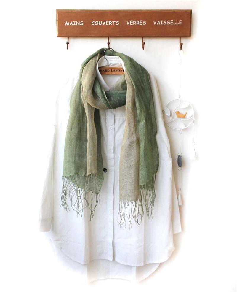 Skjerf i ren Lin Mørk Grønn | Youtrend