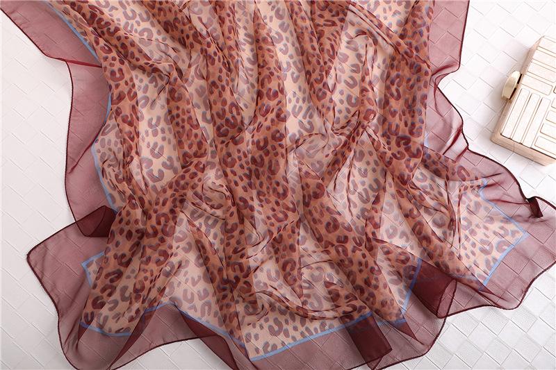 Luxus Chiffon skjerf Leopard Print Brown | Youtrend