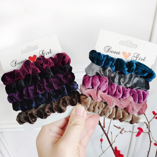 VELOUR SCRUNSHIES I 5 PK