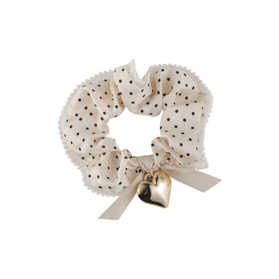 SCRUNCHIES MED GULLFARGET METALLHJERTE