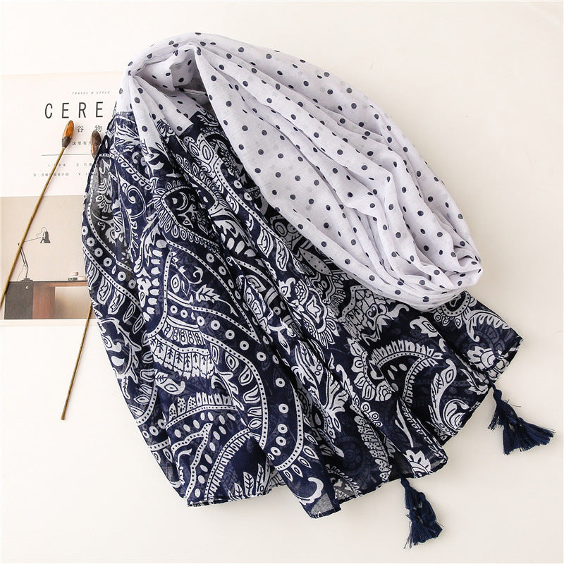 PRINTET POLKA STIL SKJERF