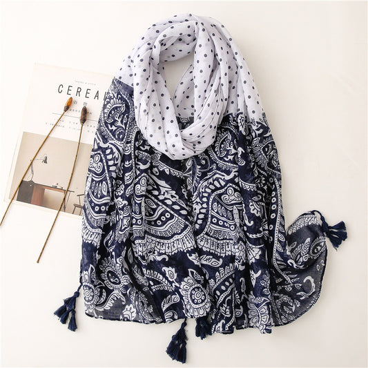 PRINTET POLKA STIL SKJERF