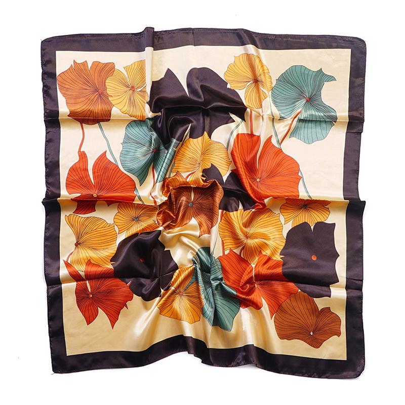 Tørkle Lotus print i Satin Silk feel Oransje | Youtrend
