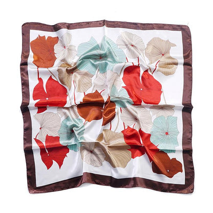 Tørkle Lotus print i Satin Silk feel Rød | Youtrend