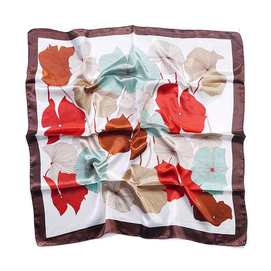 Tørkle Lotus print i Satin Silk feel Rød | Youtrend