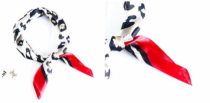 Tørkle Leopard print i Satin Silk Rød | Youtrend
