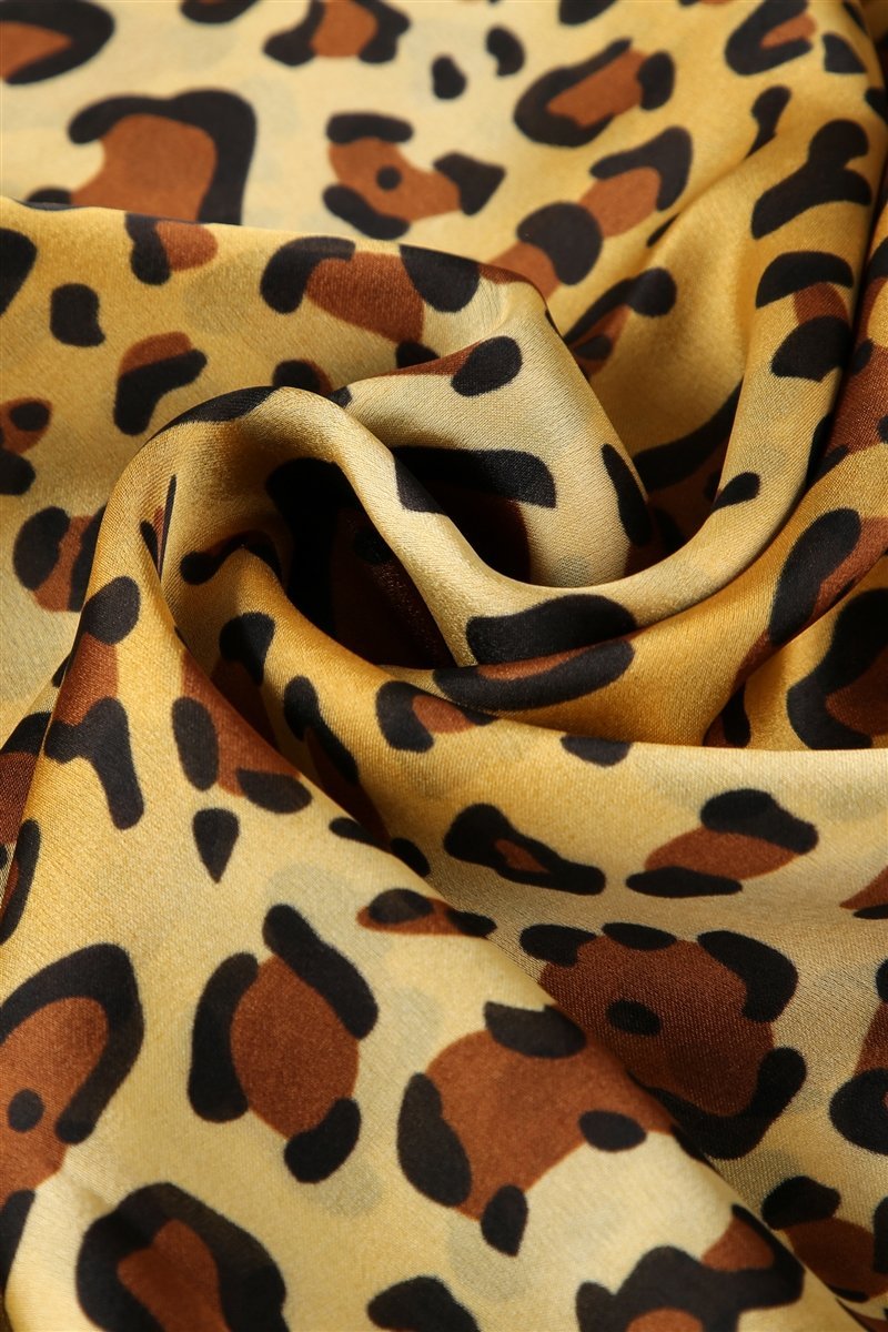 Skjerf Leopard print Silke Camel | Youtrend