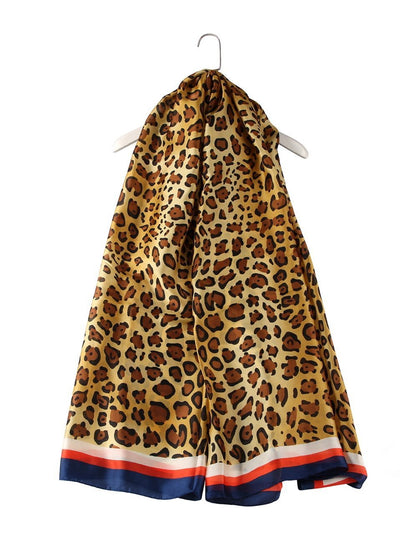 Skjerf Leopard print Silke Camel | Youtrend