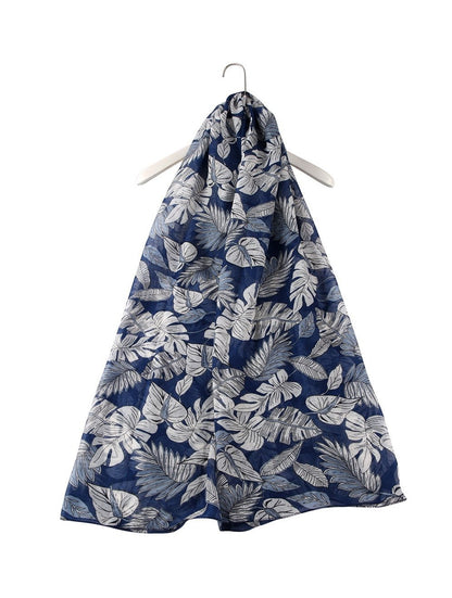 Skjerf med bladmønster Blå | Youtrend