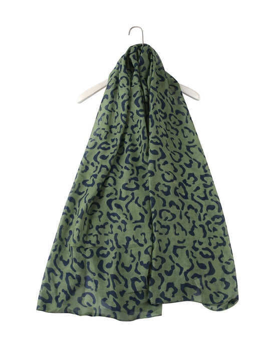 Skjerf Safari Leopard print Grønn | Youtrend