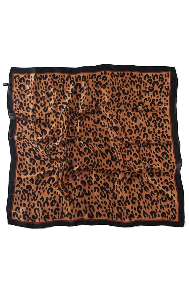 Tørkle Silke Abstrakt leopard Print Brown | Youtrend