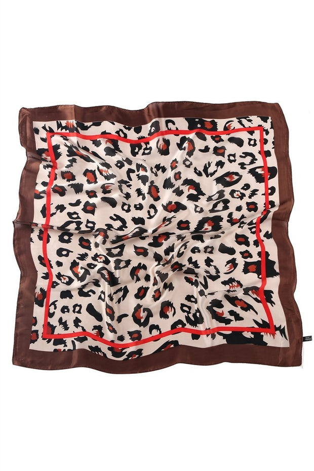 Tørkle Silke leopard print brun kant | Youtrend