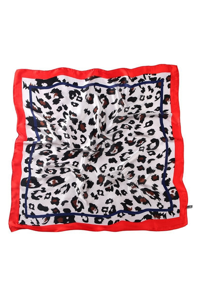 Tørkle Silke leopard print Rød kant | Youtrend