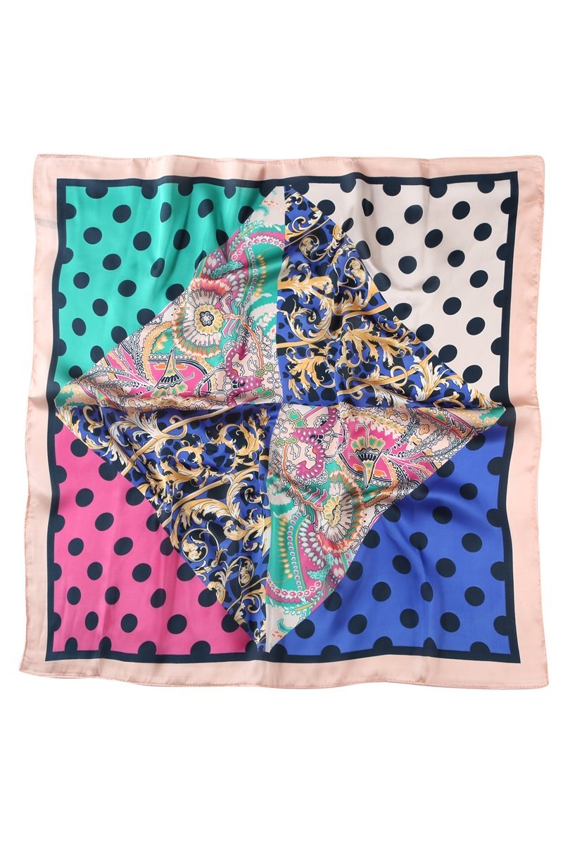 Tørkle Silke Polka-dot print Rosa kant | Youtrend