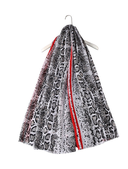 Skjerf Glitter Snake Skin og Rød Stripe | Youtrend