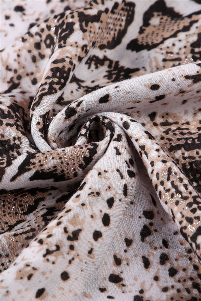 Skjerf Glitter Snake Skin Oransje med Rødt stripe. | Youtrend