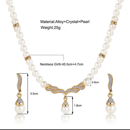 KRYSTALL PERLE SMYKKESETT