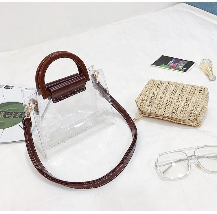 Veske Fashion Rattan liten i klar PVC Lys | Youtrend