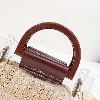 Veske Fashion Rattan liten i klar PVC Mørk | Youtrend