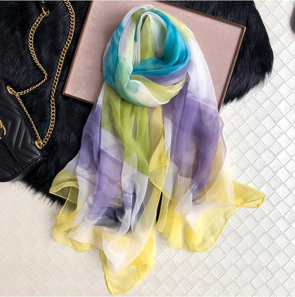 Luxus Chiffon skjerf Print Yellow | Youtrend