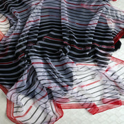 Luxus Chiffon skjerf Stripe Print Red | Youtrend