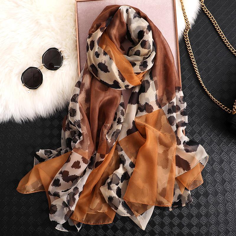 Luxus Chiffon skjerf Leopard Print | Youtrend