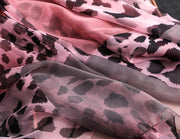 Luxus Chiffon skjerf Leopard Print Pink | Youtrend