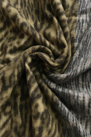 Skjerf Leopard og stripe print Kaki | Youtrend