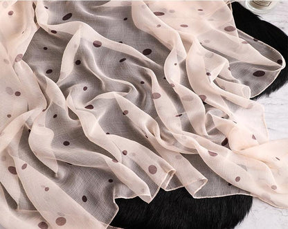 Luxus Indian Chiffon skjerf Dot Print Beige | Youtrend
