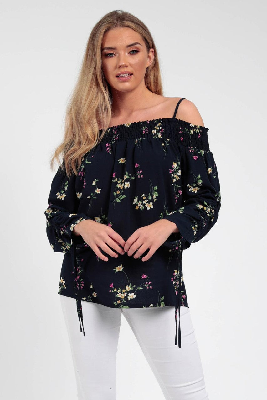 Mønstret Topp med regulerbare skulderbånd