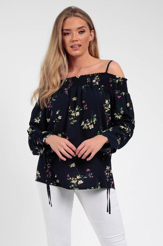 Mønstret Topp med regulerbare skulderbånd