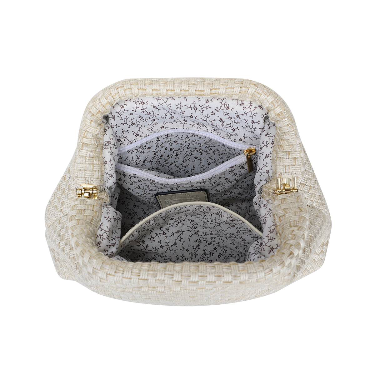 MATHILDE VEVET CLUTCH - LYS BEIGE