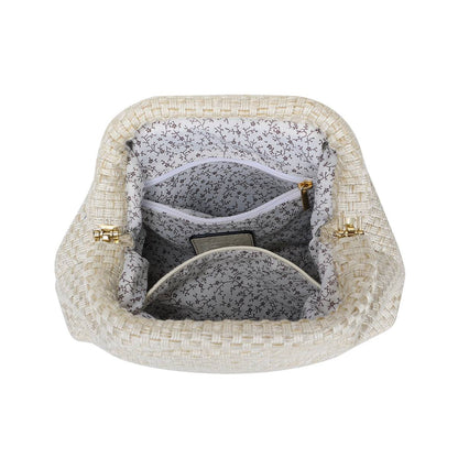 MATHILDE VEVET CLUTCH - LYS BEIGE